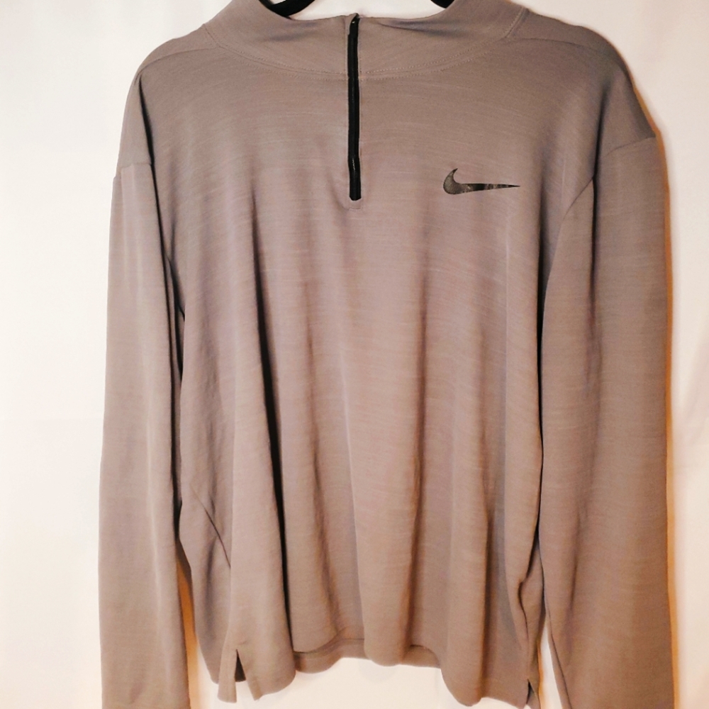 NIKE DRI-FIT Gray Zip-Up Shirt Size XL